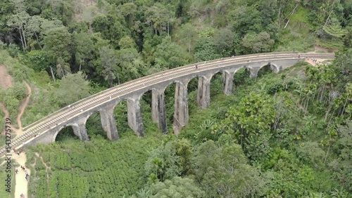 The Nine Arch Bridge also called the Bridge in the Sky, is a viaduct bridge in Sri Lanka. Nine Arches forms a viaduct between the Demodara and Ella Railway stations.