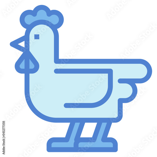 hen two tone icon style