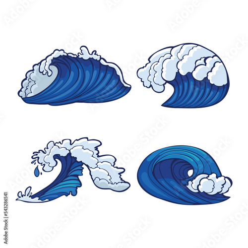 Color Graphic Hand Drawn Sea Waves