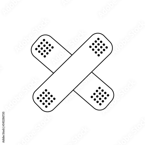 
Vector black and white image of a patch crosswise