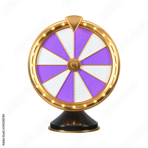 Fortune wheel isolated on white. 3d rendered illustration.