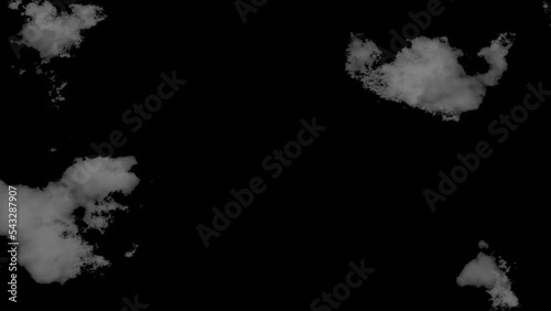 white cloud animation time lapse isolated. Cloudy shapes changing weather