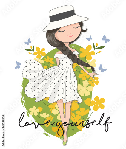 Beautiful girl illustration,children artworks, wallpapers, posters, greeting cards prints. 