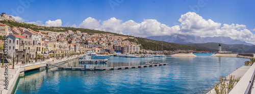 Architecture and luxury yachts in Lustica Bay, Montenegro. Travel around Montenegro concept. Go Everywhere photo