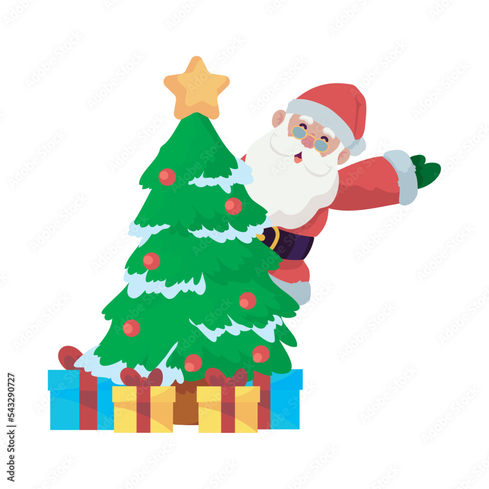 santa on a christmas tree santa on a christmas tree