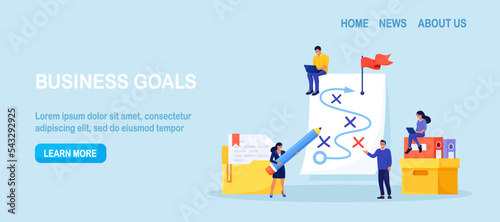Plan to achieve goal. Businessmen planning business strategy on whiteboard  marketing tactic to reach target. Project analysis. Chart  scheme of action. Team brainstorm  solution to success