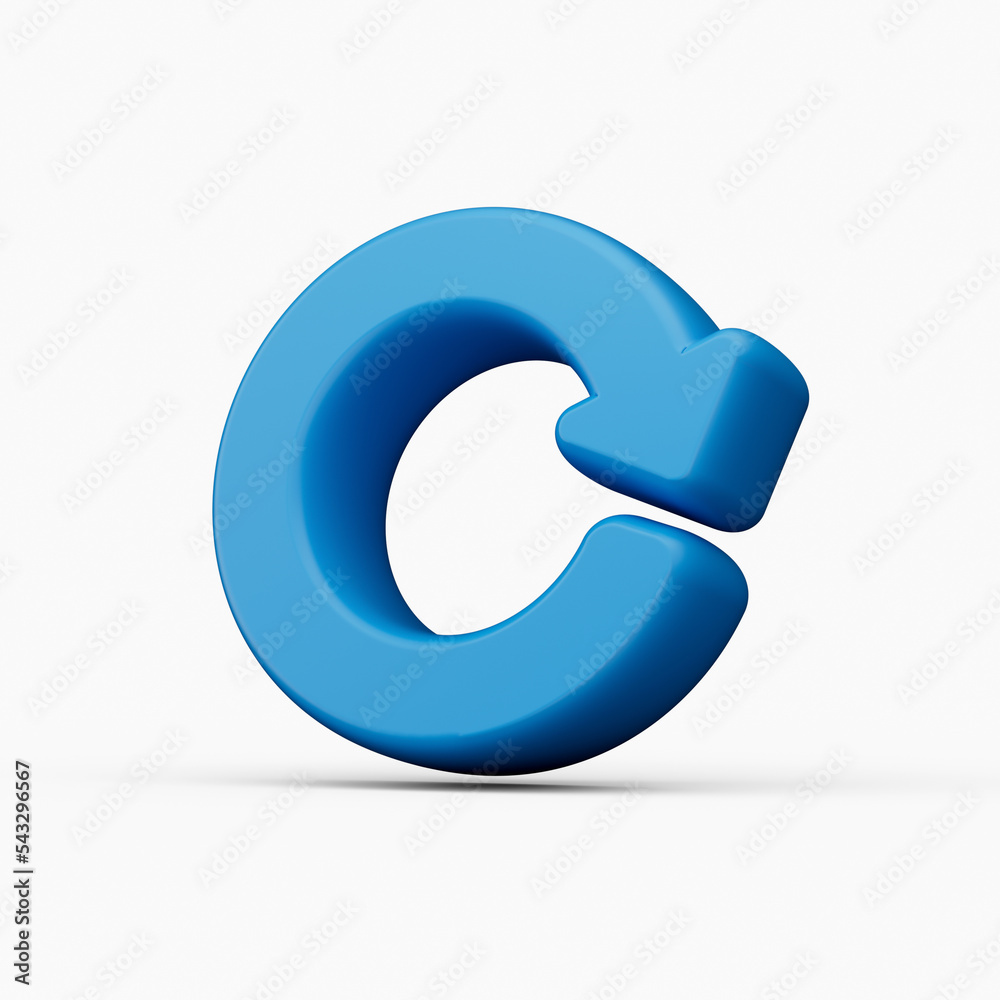 Blue refresh circle arrows icon Update symbol 3d illustration Blue refresh circle arrows icon Update symbol 3d illustration