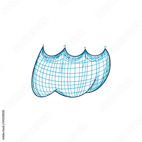 Hand drawn vector illustration. Fishing net.