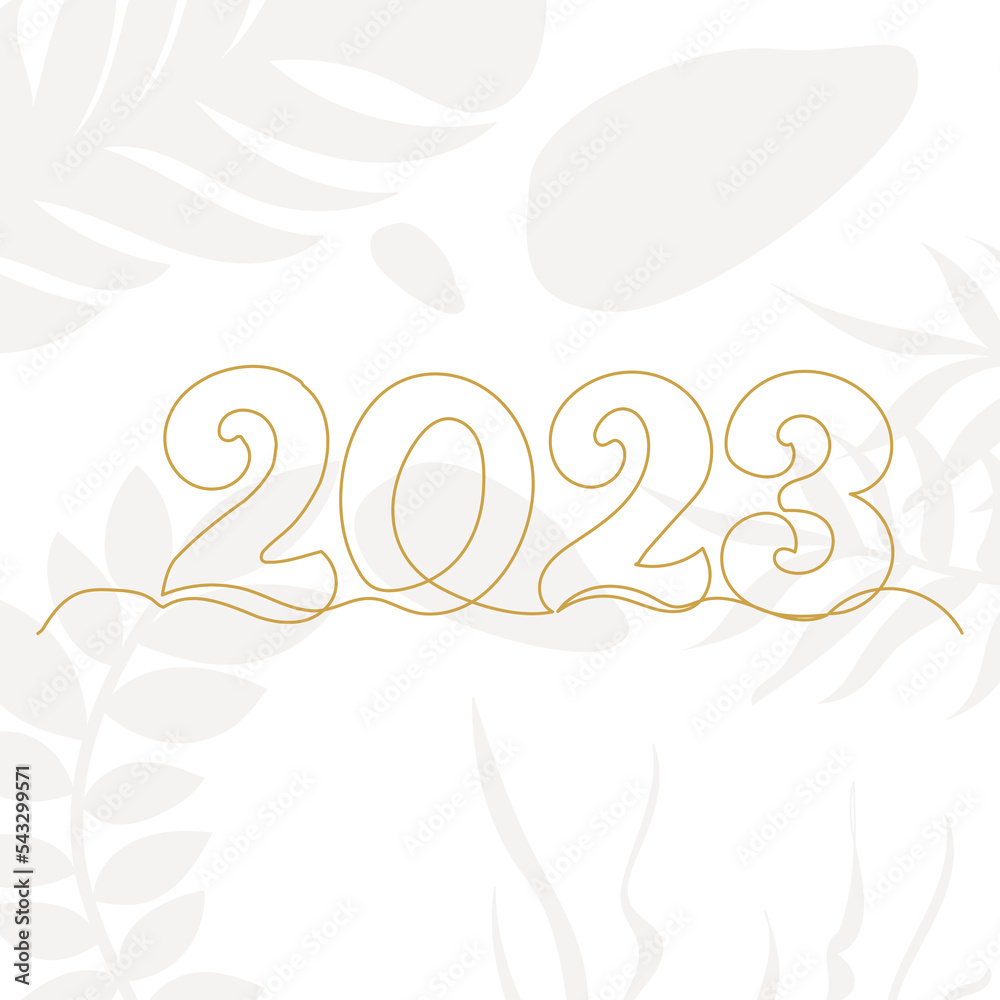 2023 one continuous line drawing, isolated, vector 2023 one continuous line drawing, isolated, vector