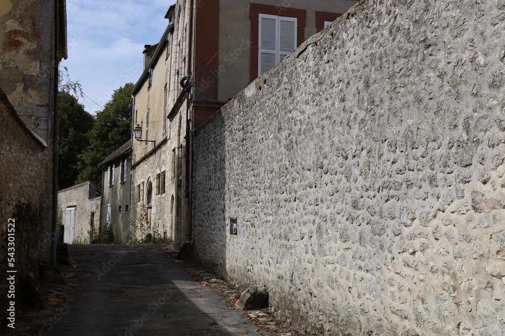 Rue typique, ville de Provins, département de Seine et Marne, France