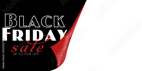 Black friday sale background with beautiful balloons and flying serpentine. Modern design.Universal vector background for poster, banners, flyers, card,advertising brochure