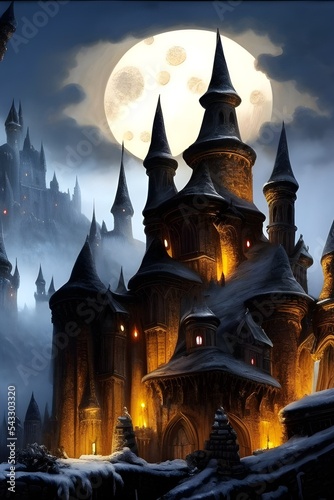 Old Vimpire Dracula Castle 3d render 3d illustration © WabiSabi vibes