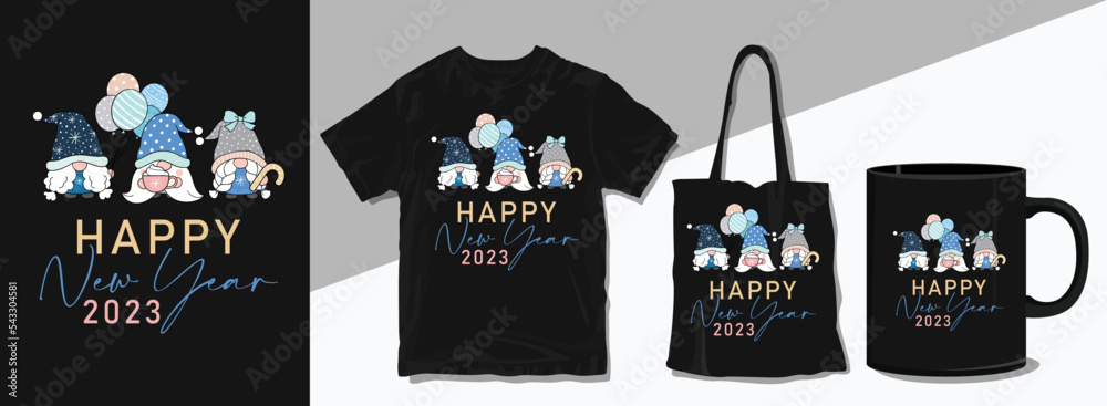 Gnome Happy New Year 2023 Shirt Design, happy new year 2023, chinese