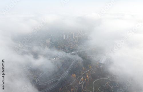 Canvas Print Beautiful foggy day in Toronto