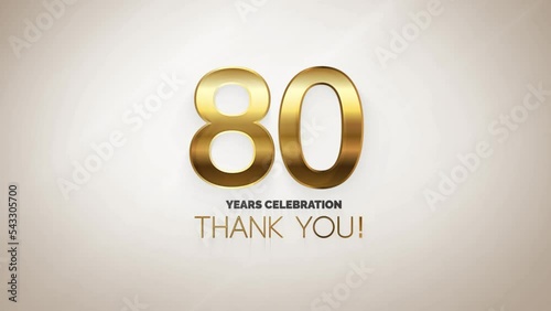 80 Anniversary Greeting Text Animation