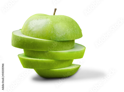 Green Apple Sliced Horizontally