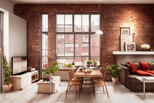 New york loft style kithcen interior  © Hdi