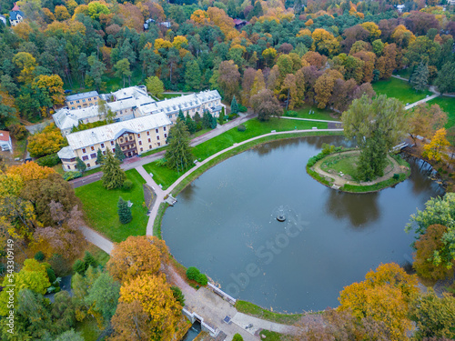 Spa park in the Naleczow sanatorium