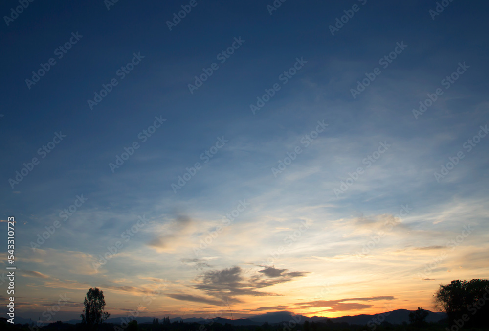 Abstract natural beautiful evening sky landscape