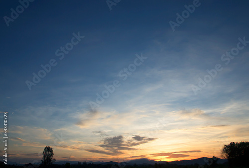 Abstract natural beautiful evening sky landscape