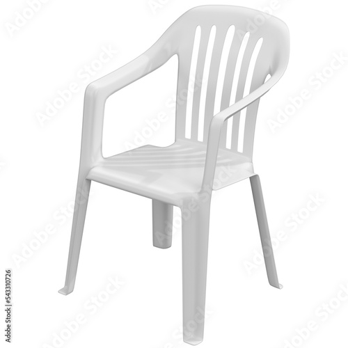3d rendering illustration of a plastic chair photo