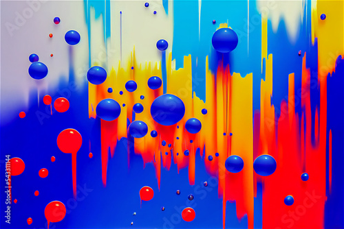Blue orange and white abstr...