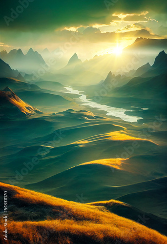 Mountain river landscape