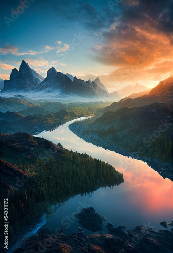 Mountain river landscape