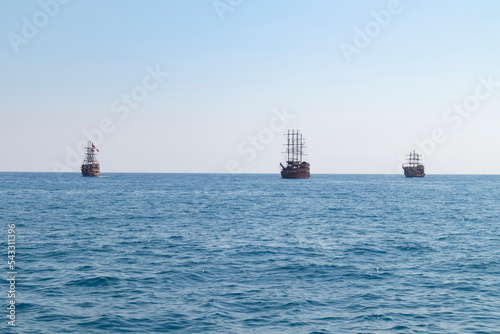 boats in the open sea