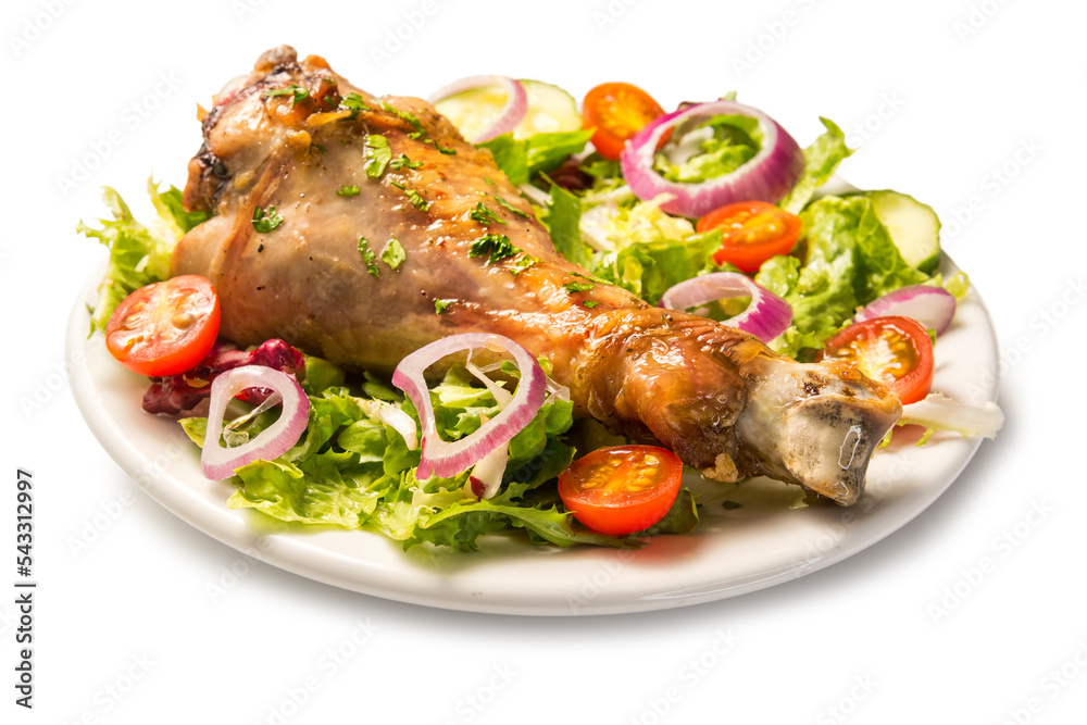 Muslo de pavo con ensalada Muslo de pavo con ensalada