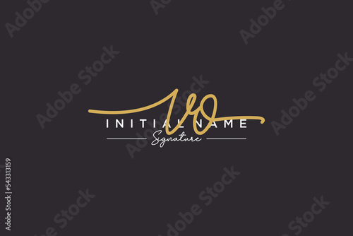 Initial VO signature logo template vector. Hand drawn Calligraphy lettering Vector illustration.