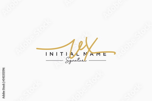 Initial VX signature logo template vector. Hand drawn Calligraphy lettering Vector illustration.