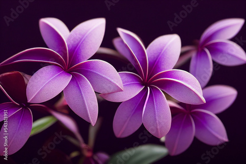 Purple Frangipani Flowers  Made by AI  Artificial Intelligence