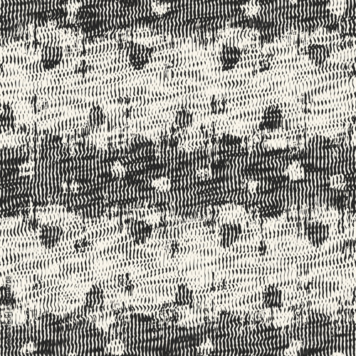Monochrome Distressed Knit Textured Dotted and Striped Pattern