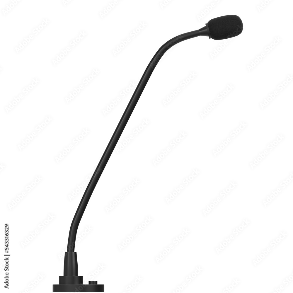 3d rendering illustration of a podium microphone 3d rendering illustration of a podium microphone