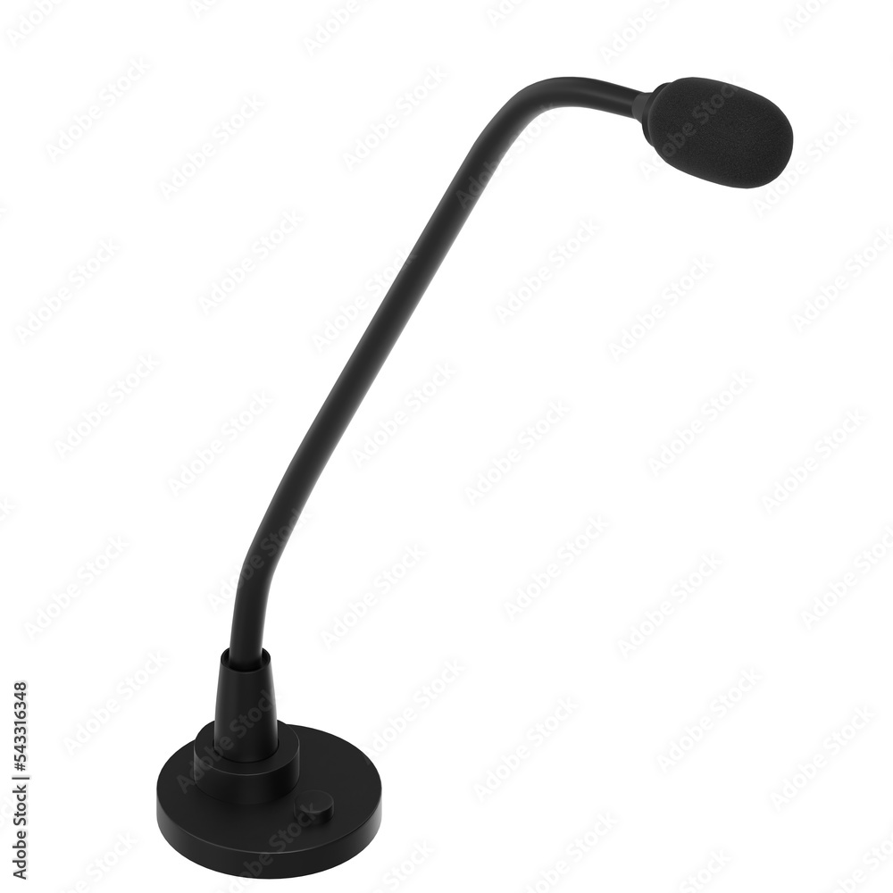 3d rendering illustration of a podium microphone 3d rendering illustration of a podium microphone