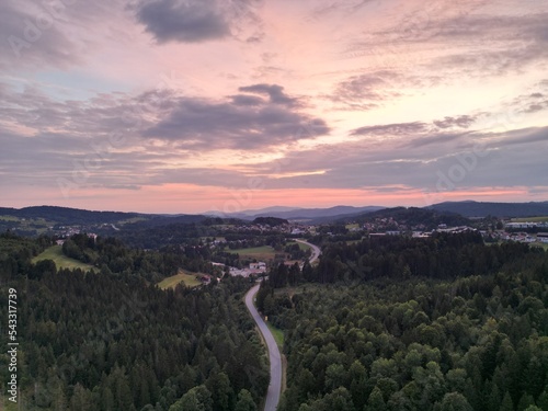 Sunset Bavarian Forest Germnany photo