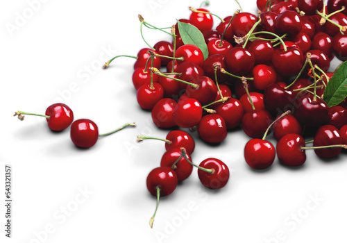 Fotobehang Sweet red ripe fresh cherries