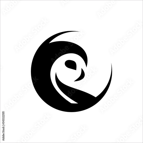 elegant wise owl bird perch logo, icon, symbol design illustration
