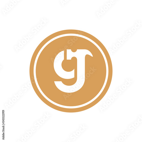 Letter g with hammer tool logo icon design template vector