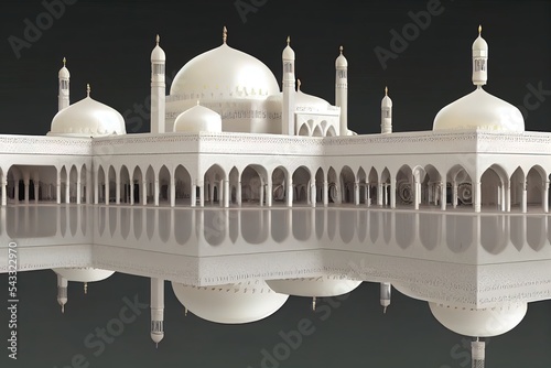 Masjid e Nabvi. Happy Eid Milad Un Nabi. Masjid 3d Model of celebrating 12 rabi ul awwal. Birth of Hazrat Muhammad Mustafa SAW 3D Rendering 3d Illustration photo