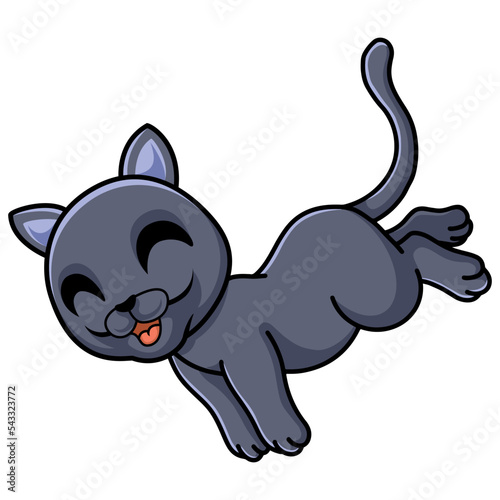 Cute british shorthair cat cartoon walking
