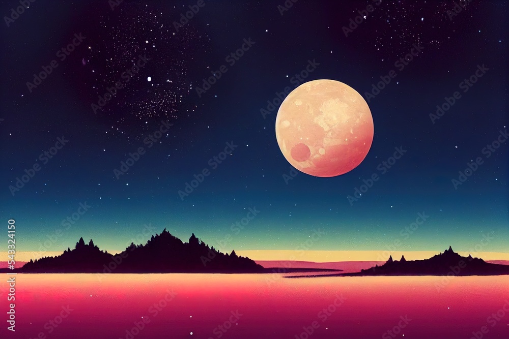 Moon and stars beautiful background Moon and stars beautiful background