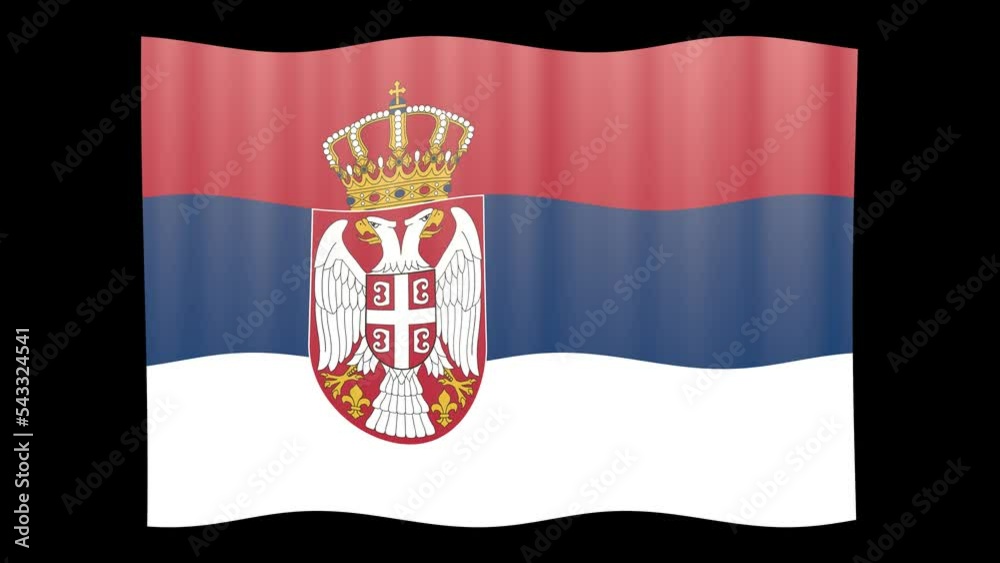 Animation du drapeau de la Serbie flottant au vent