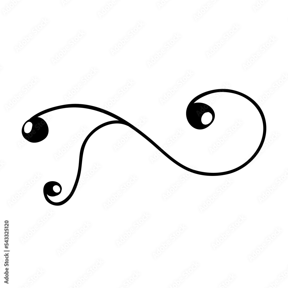 Simple Flourish. Hand Drawn Swirl. Filigree Scroll Simple Flourish. Hand Drawn Swirl. Filigree Scroll