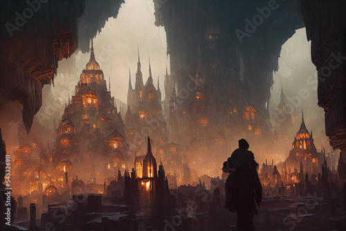 Underground City Fantasy Concept Art