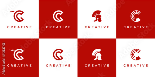 set creative icon of sparta