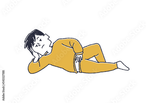 運動不足でゴロゴロする男性　病気の予兆