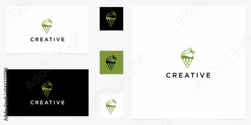 set of eco icons with logo