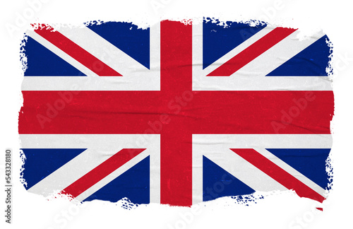 Abstract United Kingdom flag with ink brush stroke effect